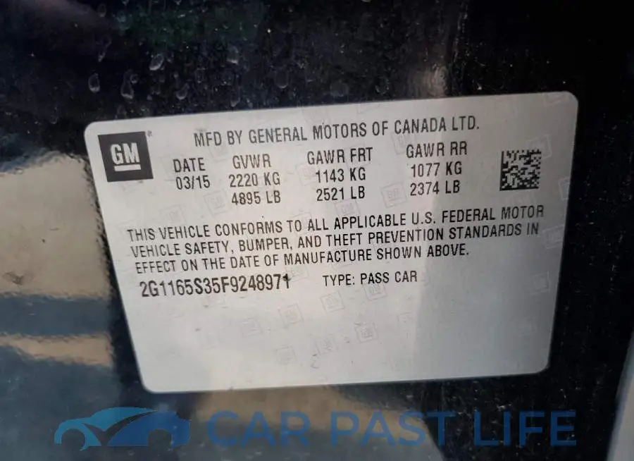 2G1165S35F9248971# 12
