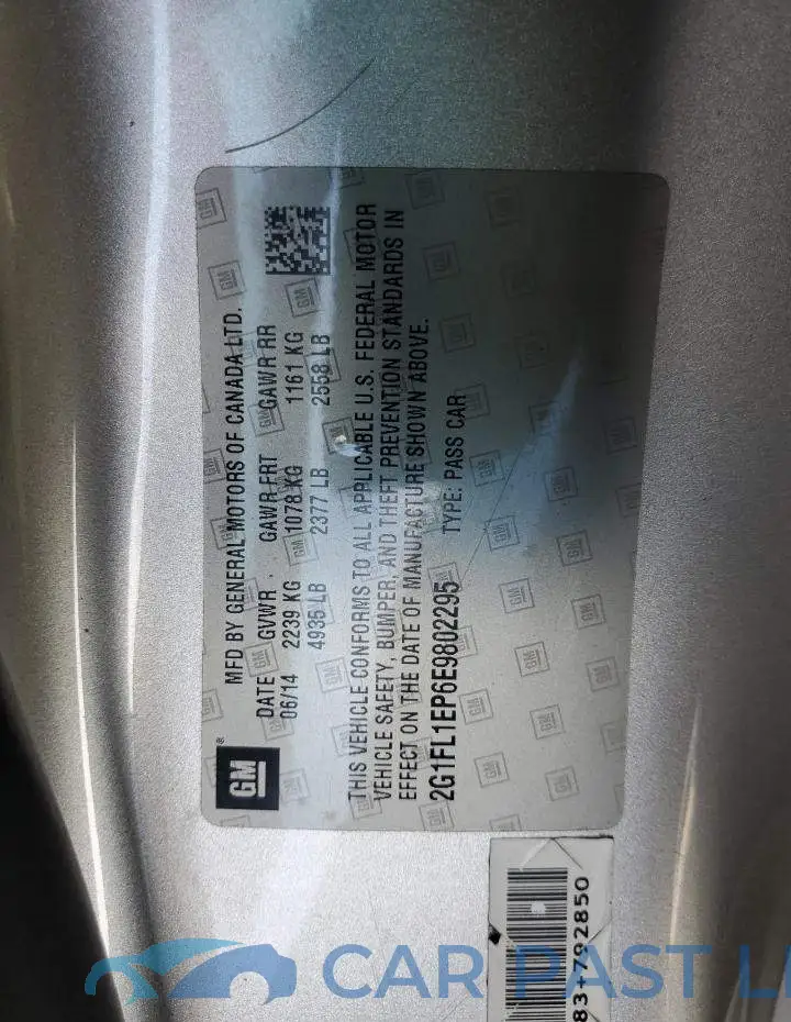 2G1FL1EP6E9802295# 12