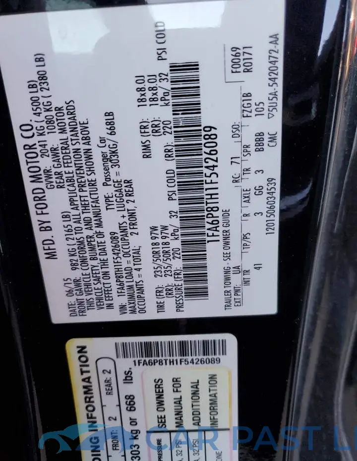 1FA6P8TH1F5426089# 12