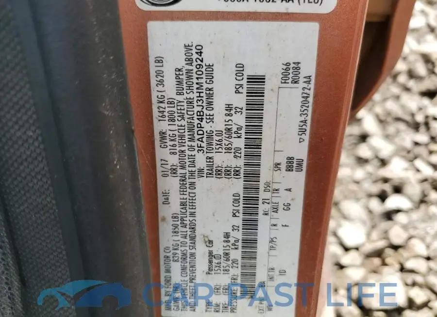 3FADP4BJ3HM109240# 12