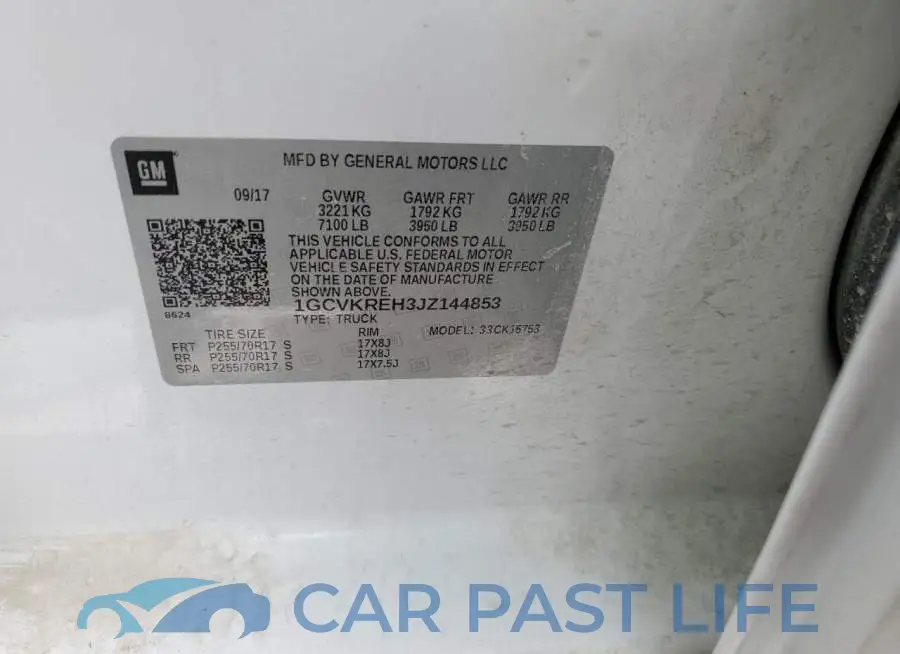 1GCVKREH3JZ144853# 12