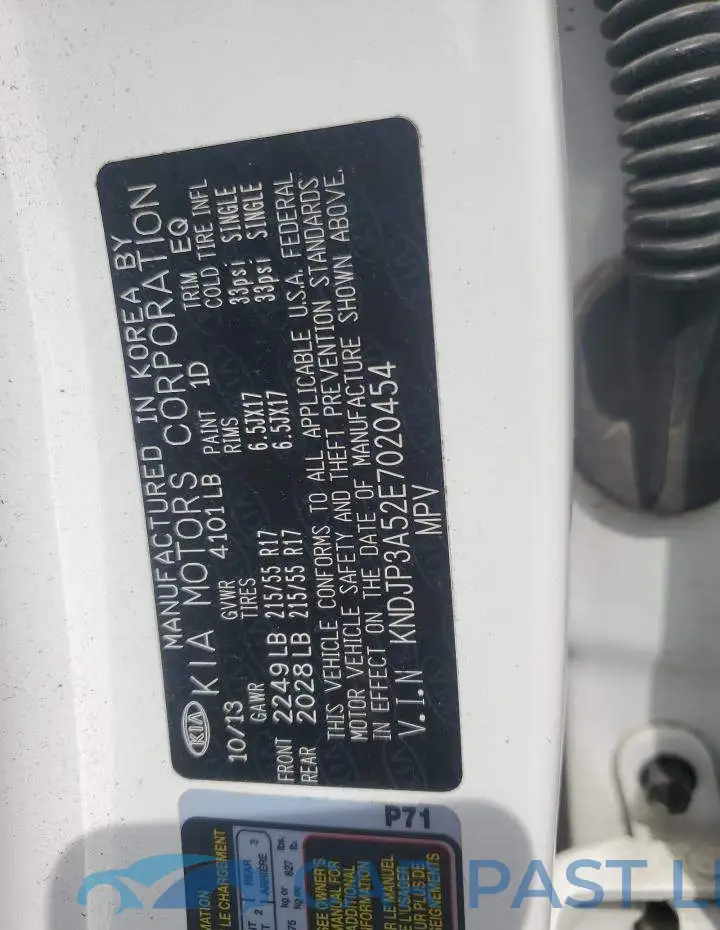 KNDJP3A52E7020454# 12