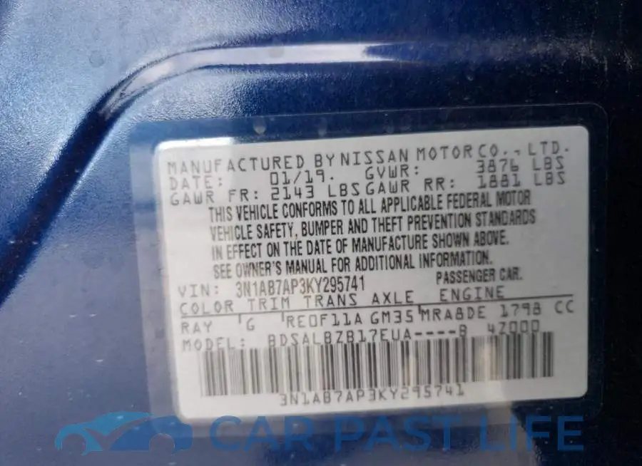 3N1AB7AP3KY295741# 12