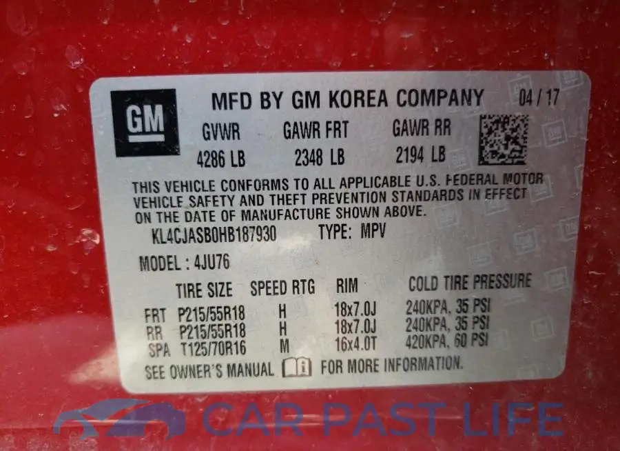 KL4CJASB0HB187930# 14
