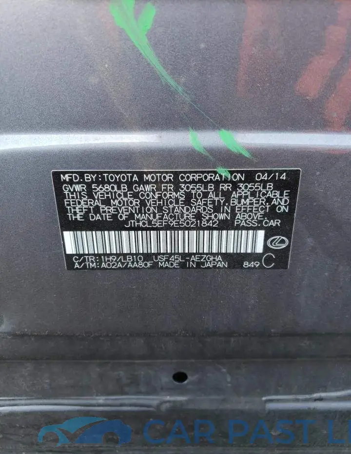 JTHCL5EF9E5021842# 12