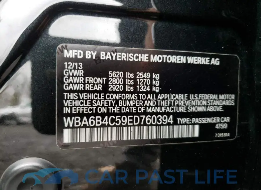 WBA6B4C59ED760394# 12