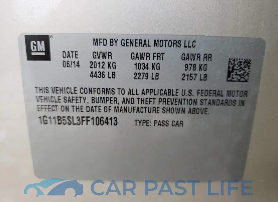 1G11B5SL3FF106413# 12