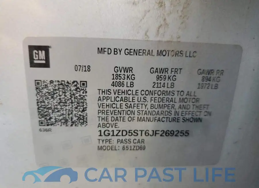 1G1ZD5ST6JF269255# 12