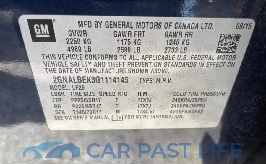 2GNALBEK3G1114145# 10