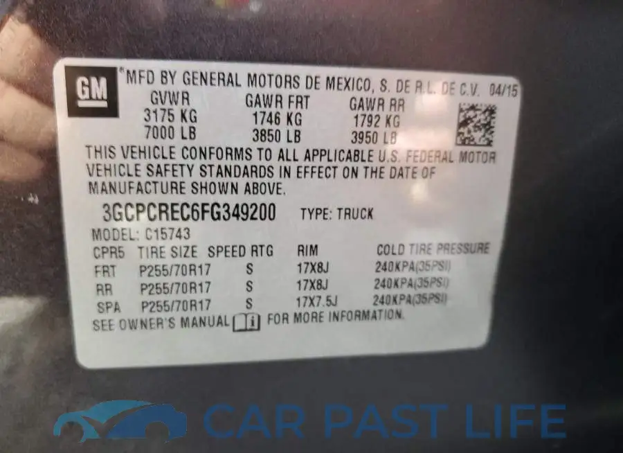 3GCPCREC6FG349200# 12