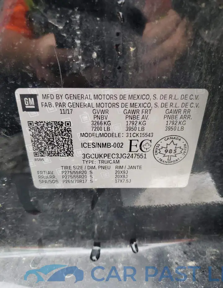 3GCUKPEC3JG247551# 12