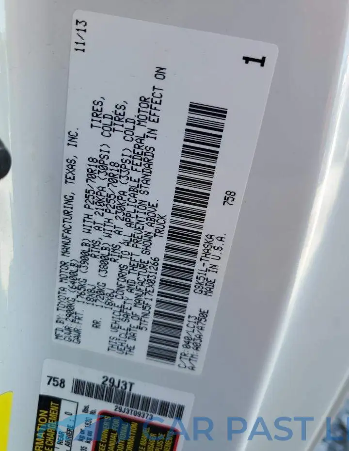 5TFNU5F17EX031266# 12