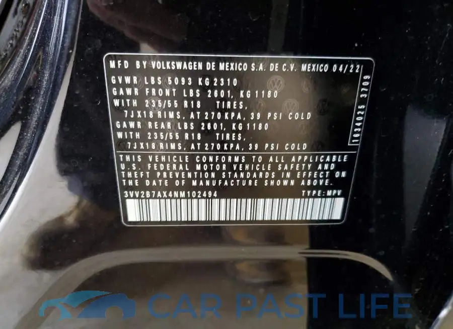 3VV2B7AX4NM102494# 13