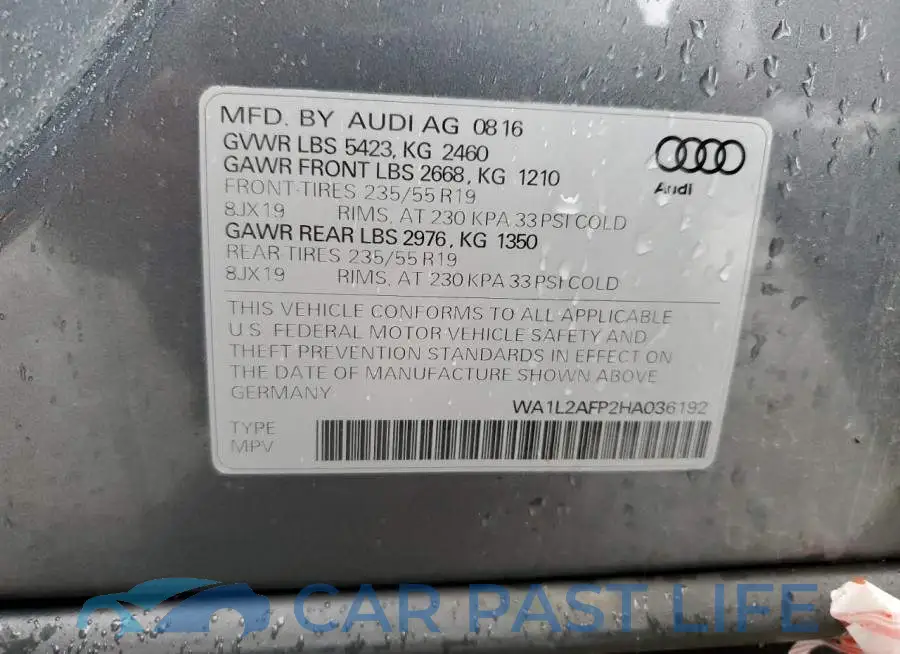WA1L2AFP2HA036192# 12