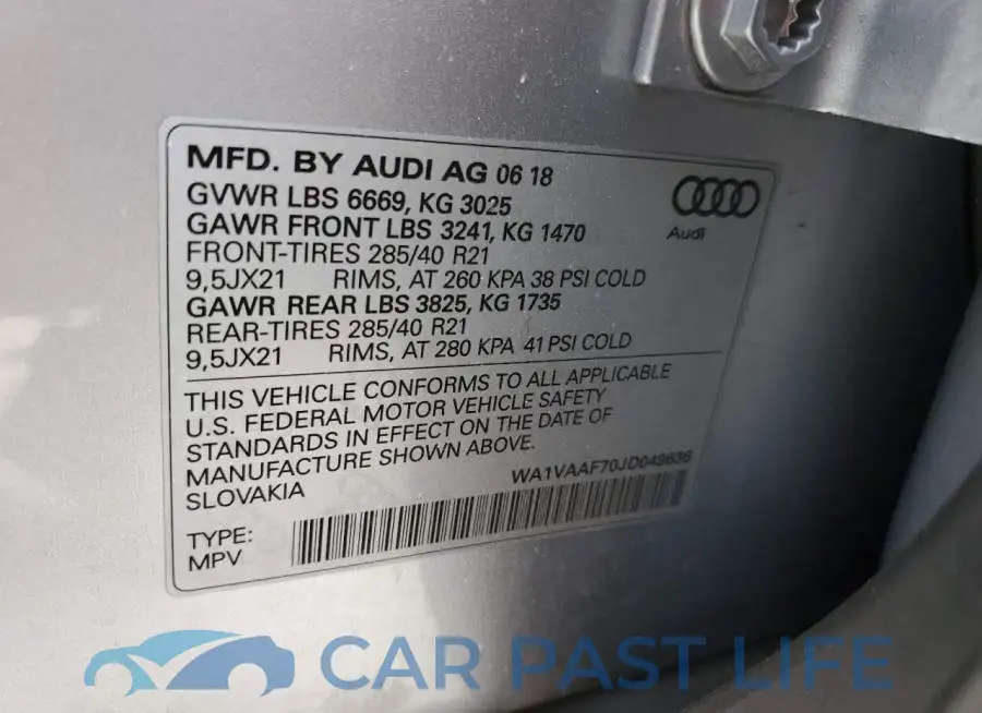WA1VAAF70JD049636# 13