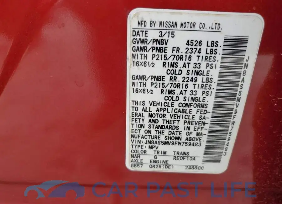 JN8AS5MV9FW759483# 14