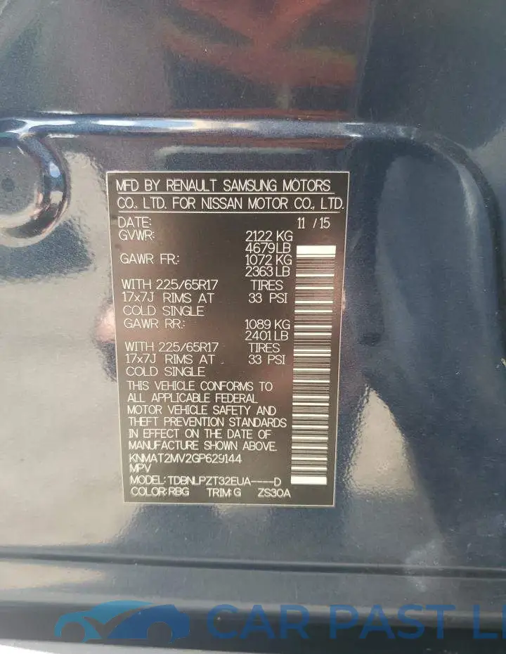 KNMAT2MV2GP629144# 13