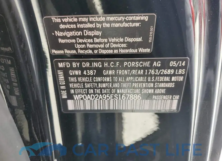 WP0AD2A95ES167886# 12