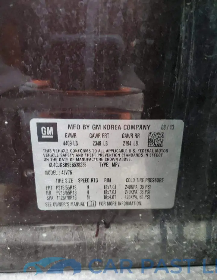 KL4CJGSB9EB538235# 13