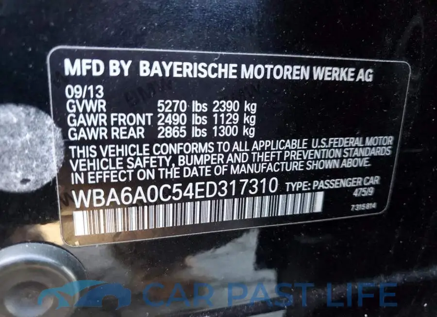 WBA6A0C54ED317310# 12