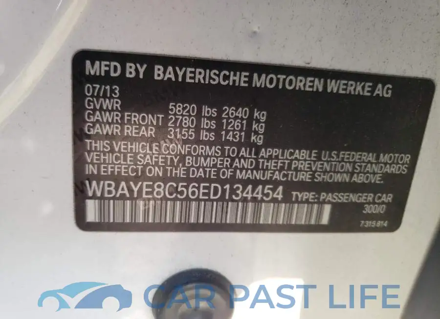 WBAYE8C56ED134454# 12