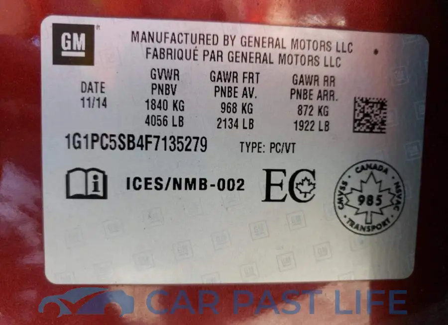 1G1PC5SB4F7135279# 12