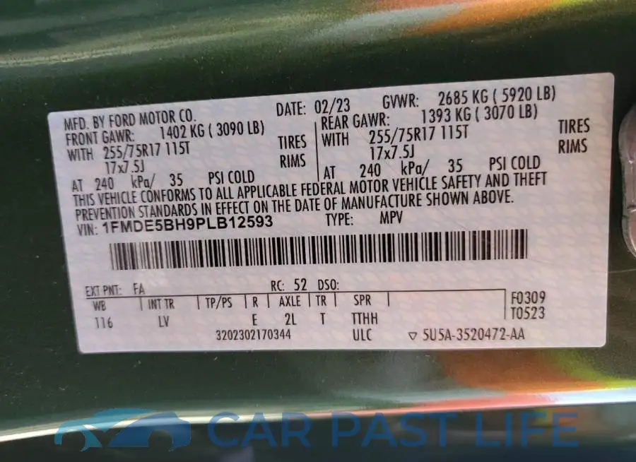 1FMDE5BH9PLB12593# 12