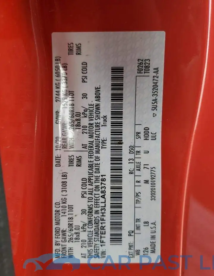1FTER1FH3LLA83781# 12