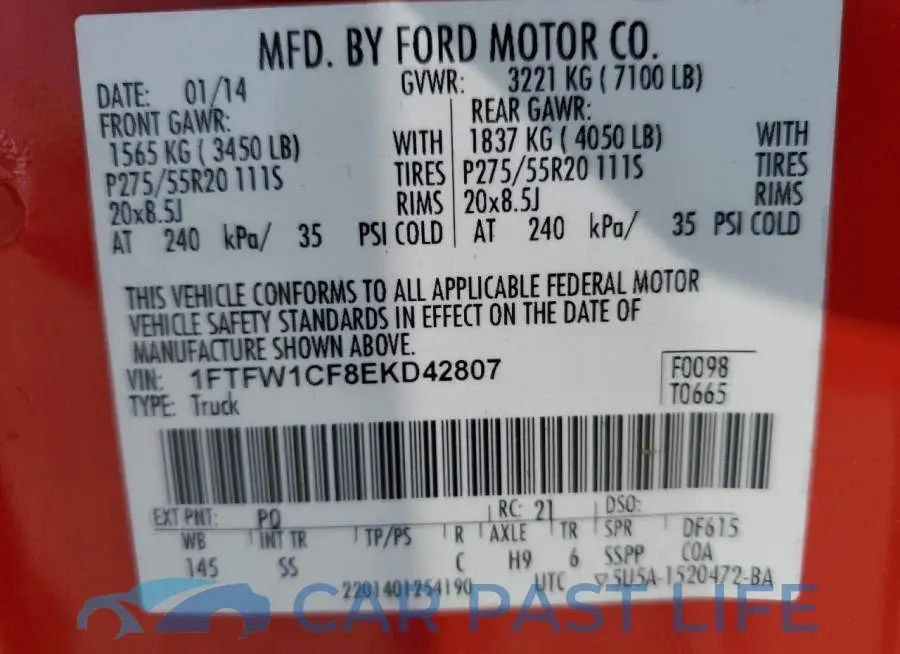1FTFW1CF8EKD42807# 12