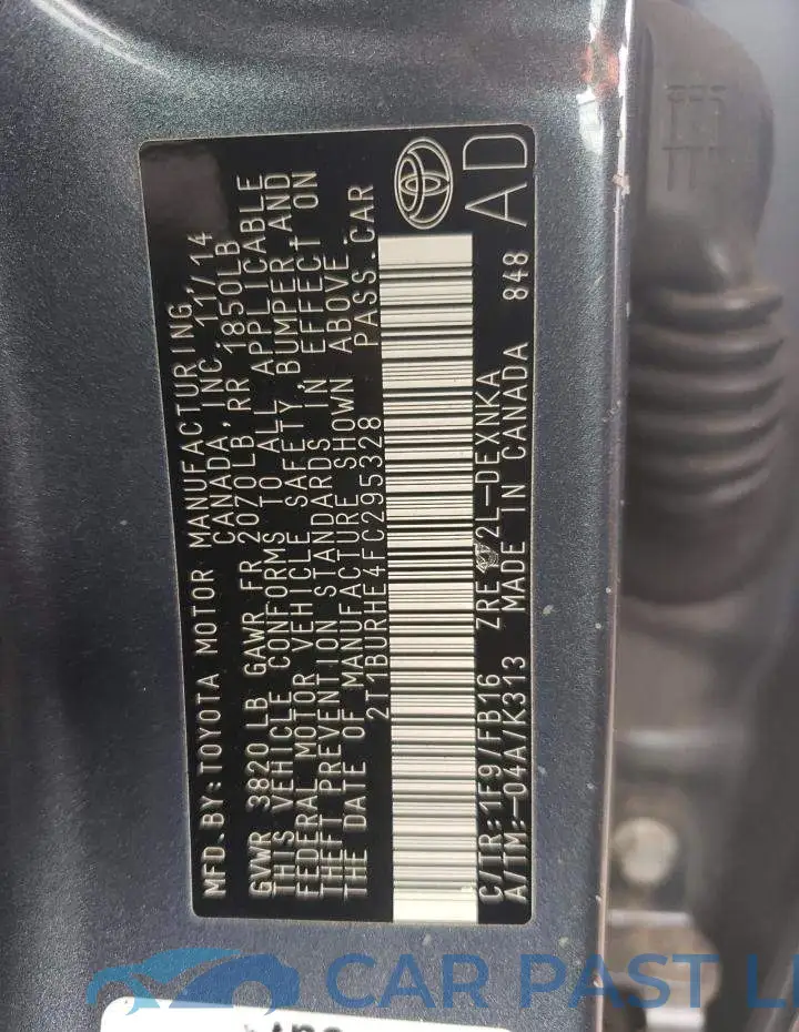 2T1BURHE4FC295328# 12