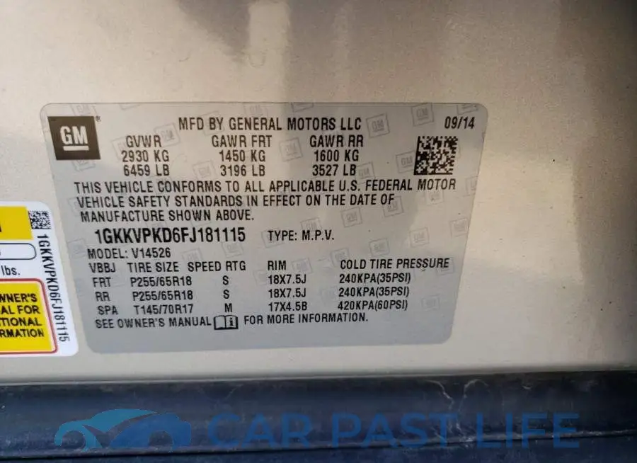 1GKKVPKD6FJ181115# 13