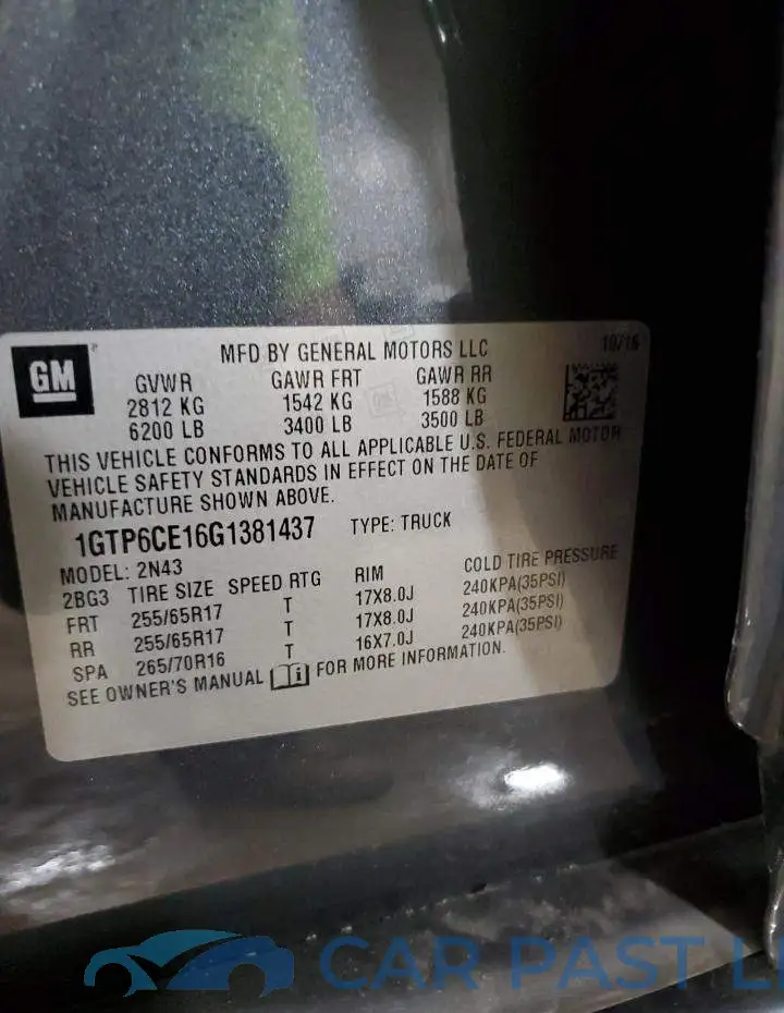 1GTP6CE16G1381437# 12