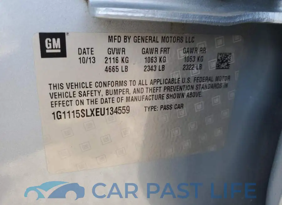 1G1115SLXEU134559# 12