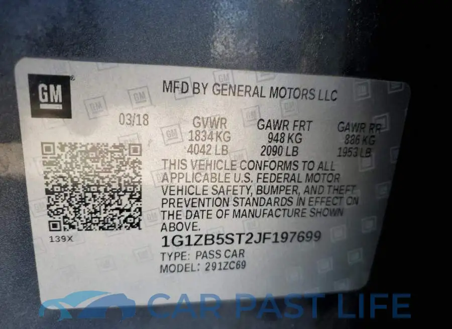 1G1ZB5ST2JF197699# 12