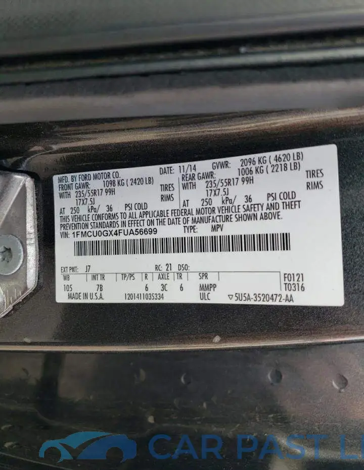 1FMCU0GX4FUA56699# 13