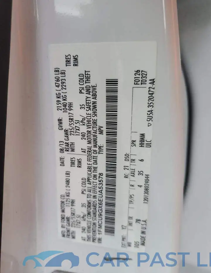 1FMCU9GX6EUA53578# 13