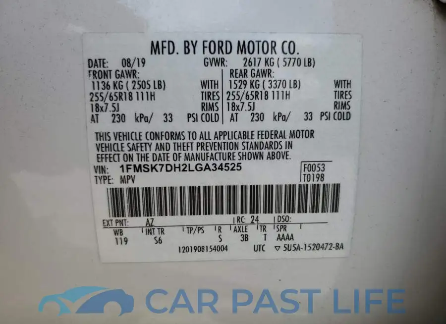 1FMSK7DH2LGA34525# 12
