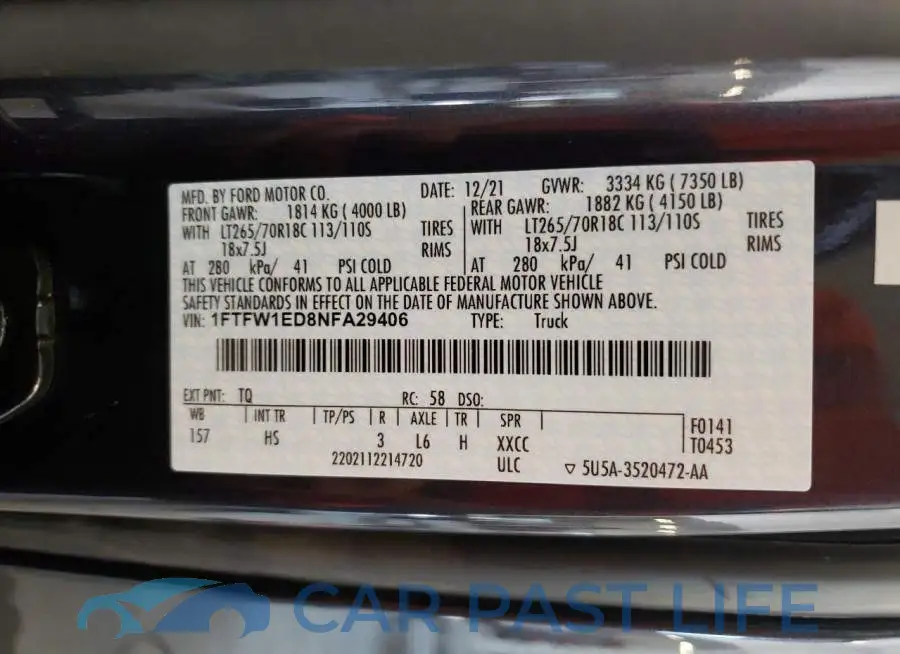 1FTFW1ED8NFA29406# 12