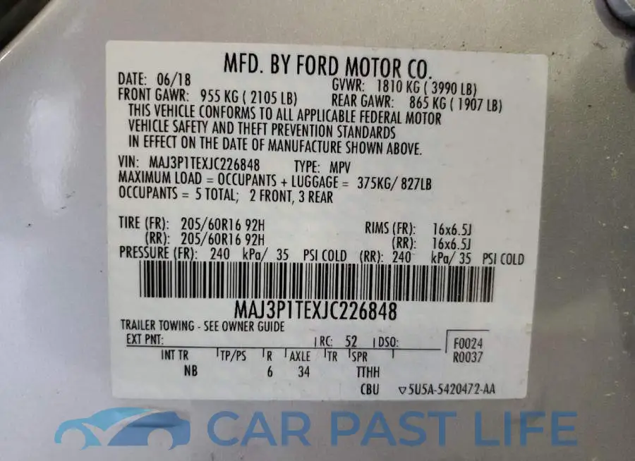 MAJ3P1TEXJC226848# 12