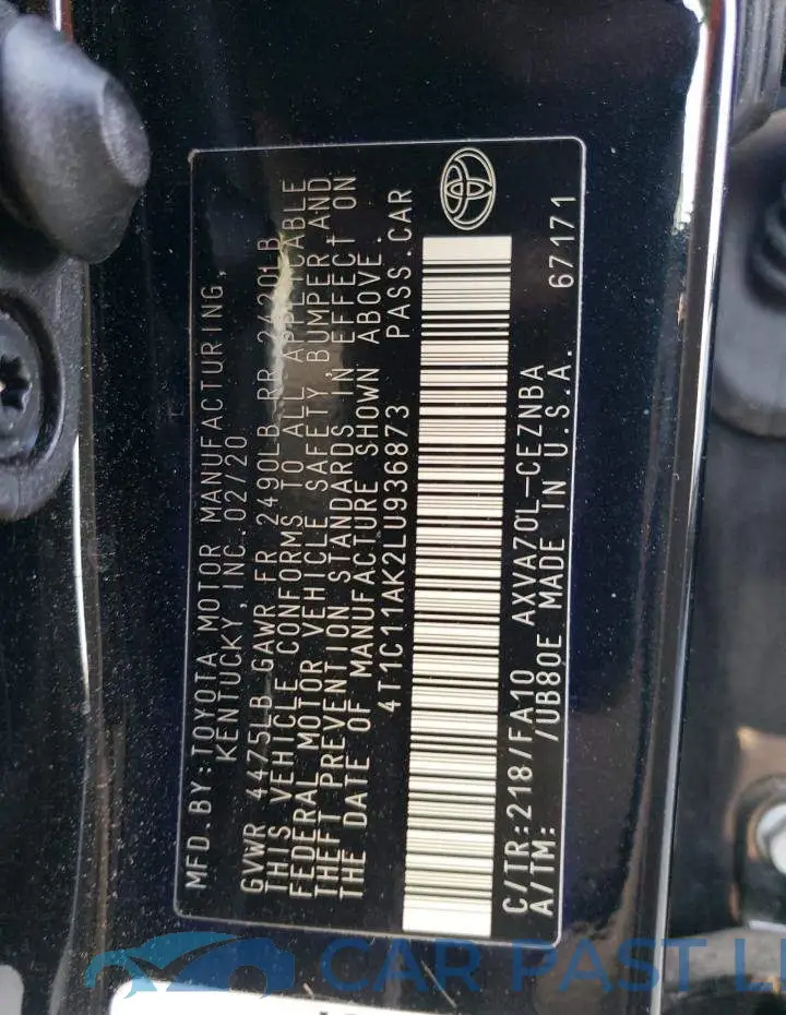 4T1C11AK2LU936873# 12