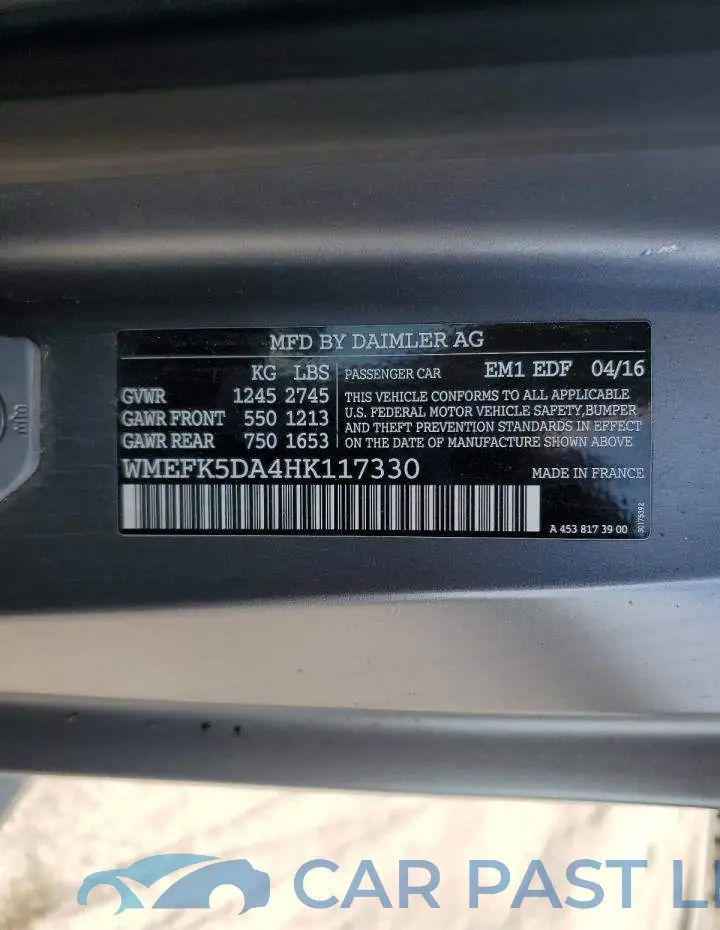 WMEFK5DA4HK117330# 12