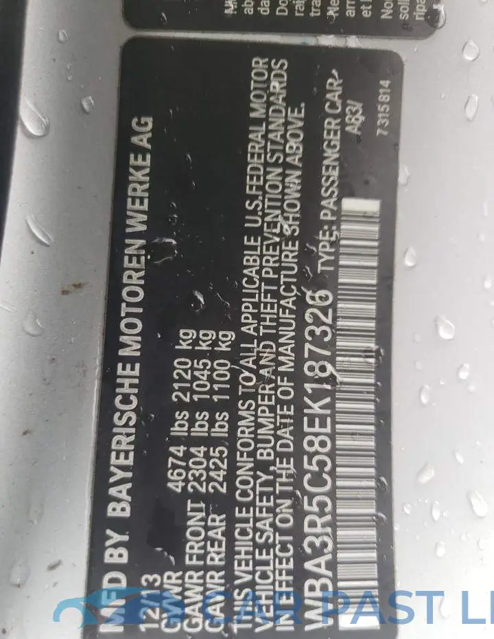 WBA3R5C58EK187326# 10