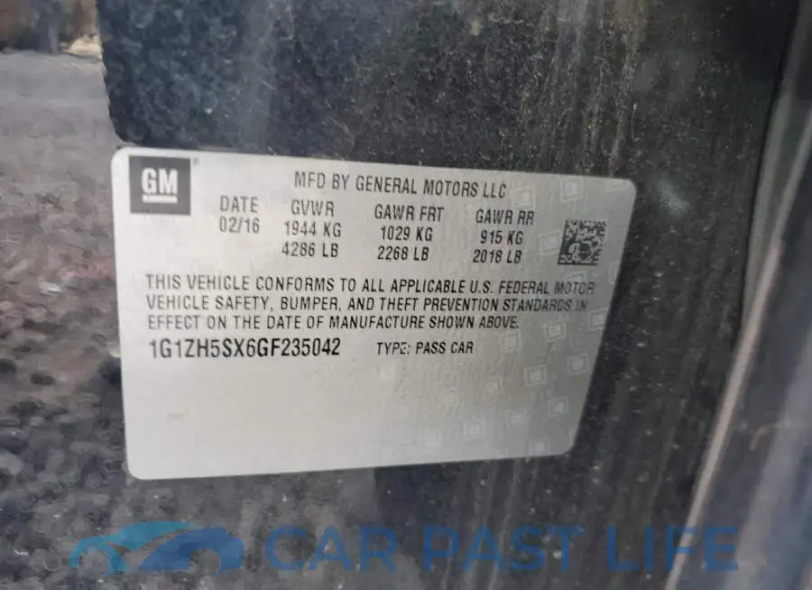 1G1ZH5SX6GF235042# 12