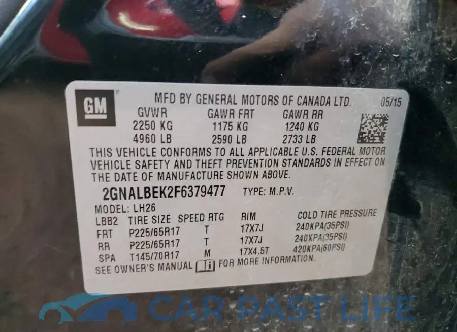 2GNALBEK2F6379477# 12