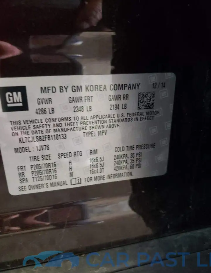 KL7CJLSB2FB110133# 12