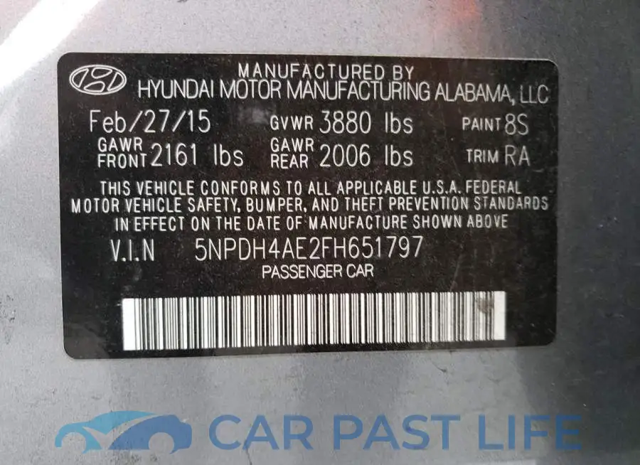 5NPDH4AE2FH651797# 12