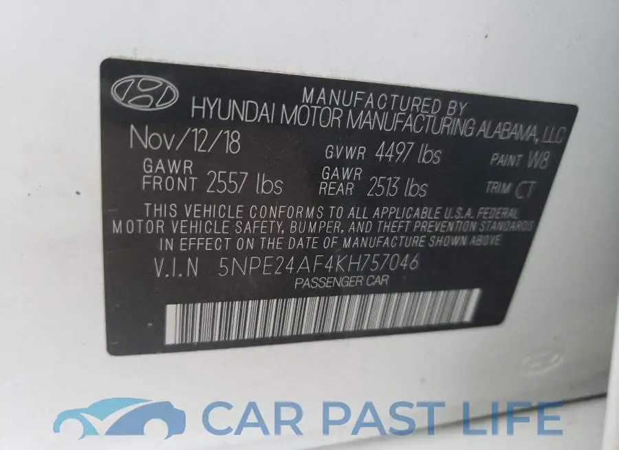 5NPE24AF4KH757046# 12