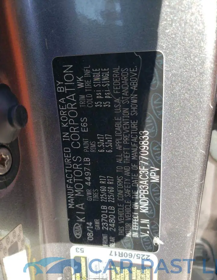 KNDPB3AC3F7709833# 13