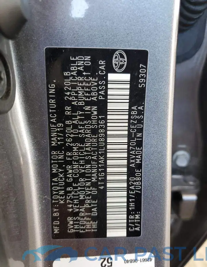 4T1G11AK1LU898361# 12