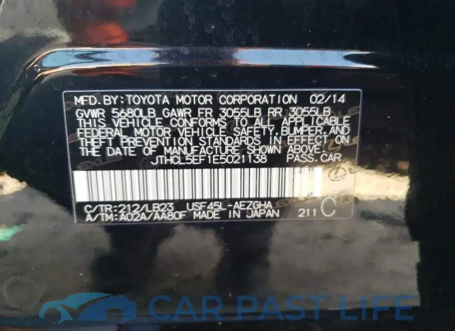 JTHCL5EF1E5021138# 12